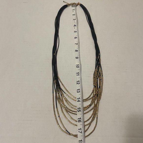 Natasha Jewelry Black and Gold Necklace - Picture 5 of 6